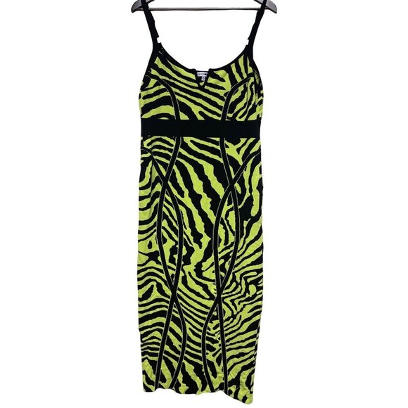 Fashion Nova Women's Wild Thing Lime Black Sweater Dress Knit Size 2X - Picture 2 of 10